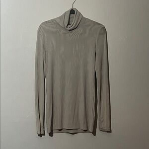 Beulah Gray Sheer Turtleneck Top